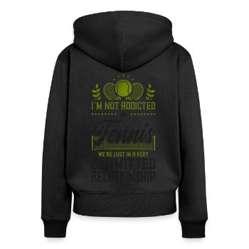 drôle de raquette de joueur de tennis je ne suis pas - Sweat à capuche zippé Premium bio Femme - noir - Dos - Julia (174cm)