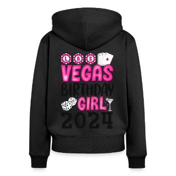 Vegas Birthday Girl 2024 - Women's Premium Organic Zip Hoodie - black - Back - Julia (174cm)