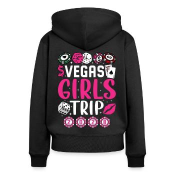 Vegas Girl Trip 2028 - Frauen Premium Bio Zip Hoodie - Schwarz - Hinten - Julia (174cm)