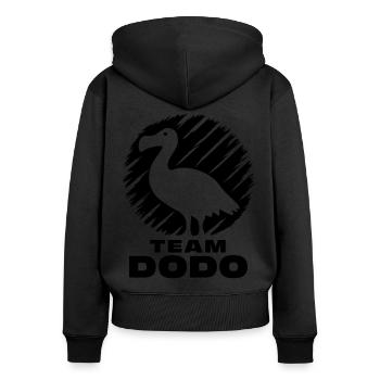 Dodo Dire Dodo Oiseau Drôle Dodo Cadeau - Sweat à capuche zippé Premium bio Femme - noir - Dos - Julia (174cm)