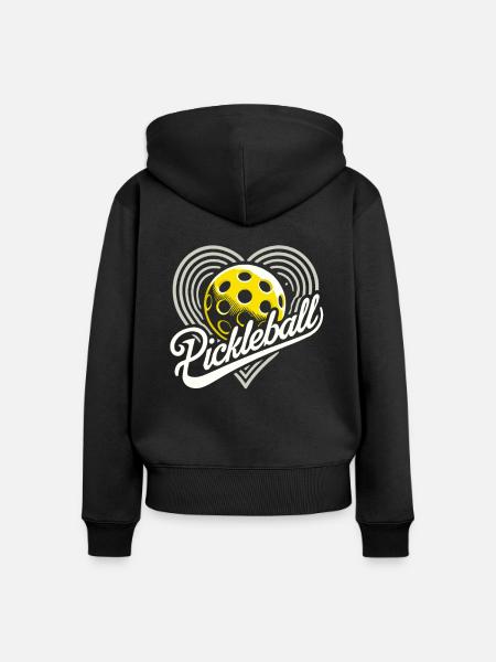 Pickleball, I Love Pickleball - Frauen Premium Bio Zip Hoodie - Schwarz