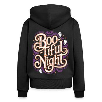 Boo-Tiful Nuit Halloween Effrayant Drôle - Sweat à capuche zippé Premium bio Femme - noir - Dos - Julia (174cm)