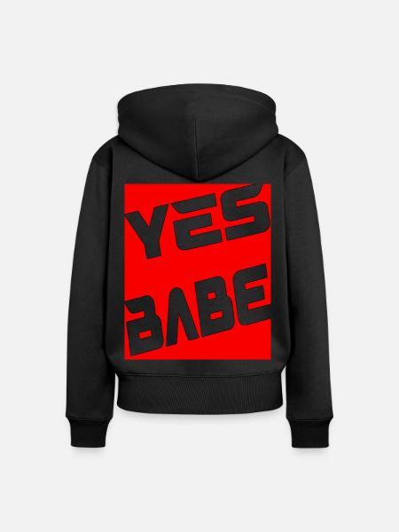 Yes Babe - Frauen Premium Bio Zip Hoodie - Schwarz