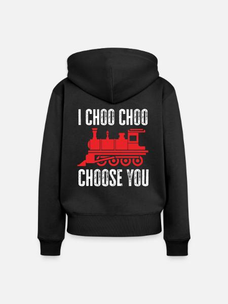 Ich Choo Choo Wähle Dich - Frauen Premium Bio Zip Hoodie - Schwarz