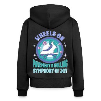 Rollerskater Party Rolling Symphony Of Joy Gift - Frauen Premium Bio Zip Hoodie - Schwarz - Hinten - Julia (174cm)