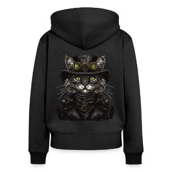 Steam Punk Art Funky Steampunk - Frauen Premium Bio Zip Hoodie - Schwarz - Hinten - Julia (174cm)