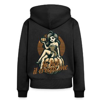 tellement chaud que ça me fait peur Lustiger Halloween Spruch - Sweat à capuche zippé Premium bio Femme - noir - Dos - Julia (174cm)