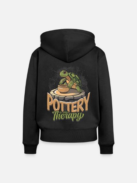 Töpfern Töpferei Töpfer - Frauen Premium Bio Zip Hoodie - Schwarz