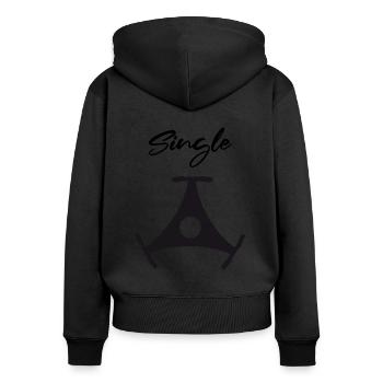80er Jahre Single Schallplatte Mittelstern Musik - Frauen Premium Bio Zip Hoodie - Schwarz - Hinten - Julia (174cm)