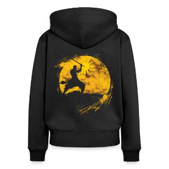Arnis Eskrima Kali Fma - Frauen Premium Bio Zip Hoodie - Schwarz - Hinten - Julia (174cm)