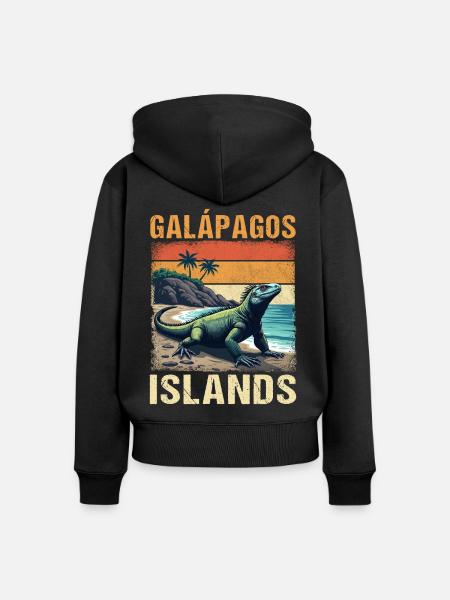 Galapagos Islands - Frauen Premium Bio Zip Hoodie - Schwarz