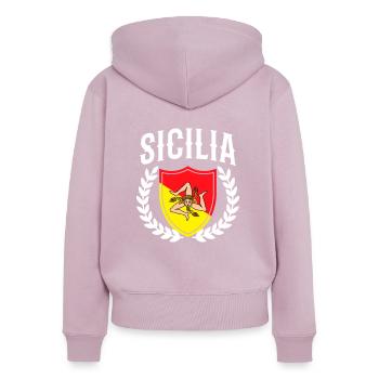 Sicilia Italia, sicilian - Frauen Premium Bio Zip Hoodie - Altrosa - Hinten - Julia (174cm)
