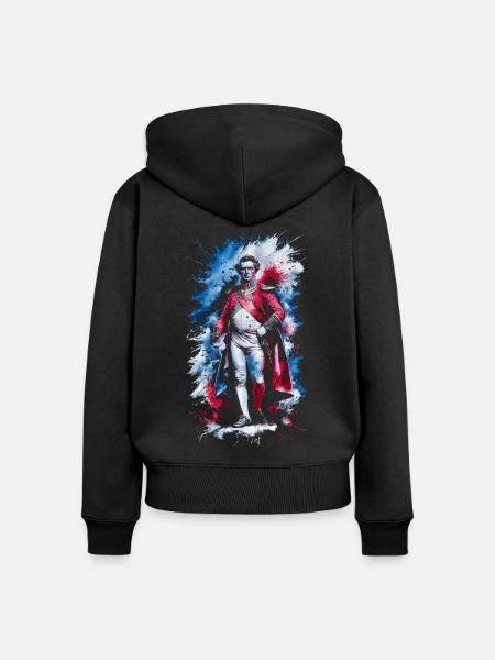 Napoleon Bonaparte Porträt - Frauen Premium Bio Zip Hoodie - Schwarz