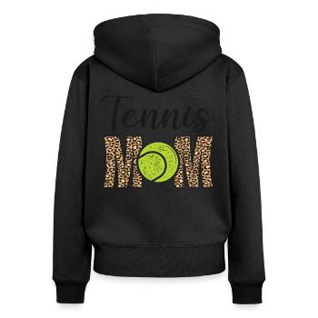 Drôle de joueur de tennis raquette maman - Sweat à capuche zippé Premium bio Femme - noir - Dos - Julia (174cm)