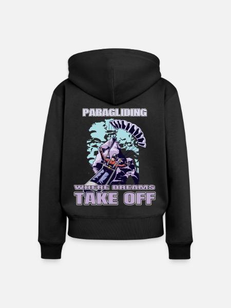 Paragliding: Where Dreams Take Off - Frauen Premium Bio Zip Hoodie - Schwarz