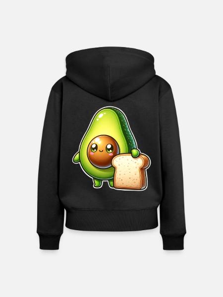 Avocado Toast - Frauen Premium Bio Zip Hoodie - Schwarz