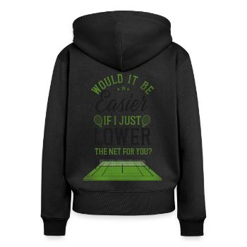 drôle de raquette de joueur de tennis - Sweat à capuche zippé Premium bio Femme - noir - Dos - Julia (174cm)