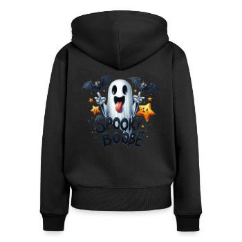 Halloween Partner Look Spooky Boobe Design - Women's Premium Organic Zip Hoodie - black - Back - Julia (174cm)