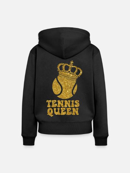 Funny Tennis Player Racket Tennis - Frauen Premium Bio Zip Hoodie - Schwarz