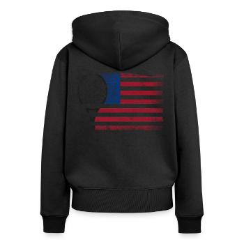 Funny Tennis Player Racket - Frauen Premium Bio Zip Hoodie - Schwarz - Hinten - Julia (174cm)