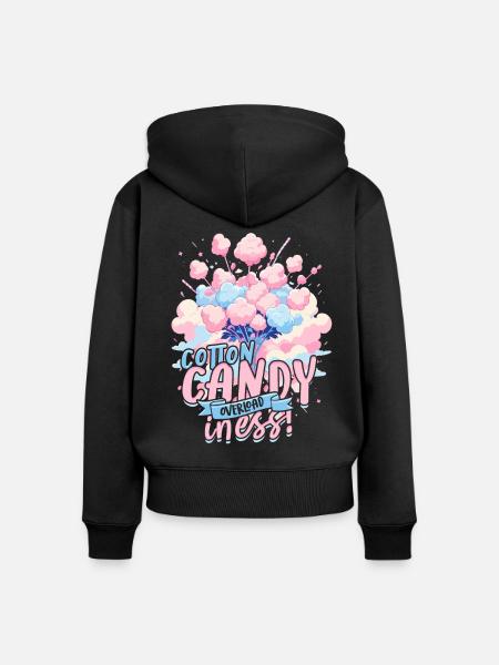 Zuckerwatte - Frauen Premium Bio Zip Hoodie - Schwarz
