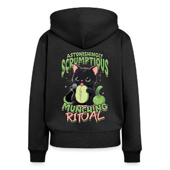 ASMR Astonishingly Scrumptious Munching Ritual - Women's Premium Organic Zip Hoodie - black - Back - Julia (174cm)