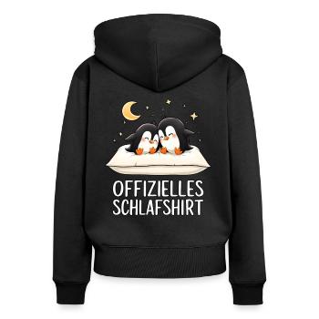 Official Sleep Shirt Penguins Penguin Pair - Women's Premium Organic Zip Hoodie - black - Back - Julia (174cm)