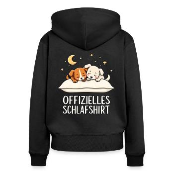 Official Sleep Shirt Dog Dog Couple - Women's Premium Organic Zip Hoodie - black - Back - Julia (174cm)