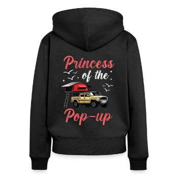 Motorhome accessories Pop-up camper - Women's Premium Organic Zip Hoodie - black - Back - Julia (174cm)