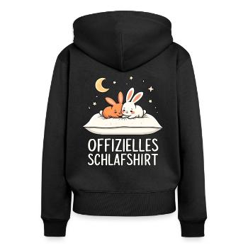 Official Sleeping Shirt Rabbit Pair - Women's Premium Organic Zip Hoodie - black - Back - Julia (174cm)