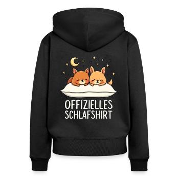 Official Quokka Quokkas Pair Sleep Shirt - Women's Premium Organic Zip Hoodie - black - Back - Julia (174cm)
