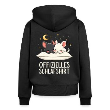 Official Chinchilla Pair Sleep Shirt - Women's Premium Organic Zip Hoodie - black - Back - Julia (174cm)