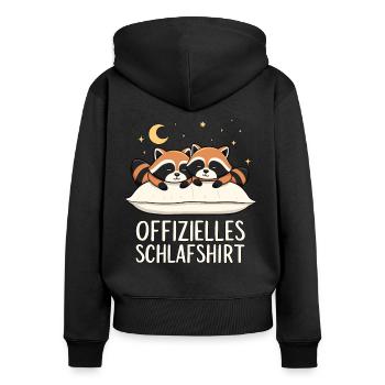 Official Sleeping Shirt Raccoon Raccoon Pair - Women's Premium Organic Zip Hoodie - black - Back - Julia (174cm)