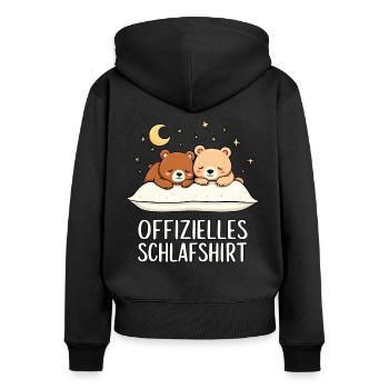 Official Sleep Shirt Bear Bear Pair - Women's Premium Organic Zip Hoodie - black - Back - Julia (174cm)