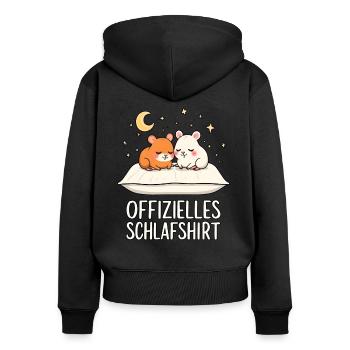 Official Sleep Shirt Hamster Pair - Women's Premium Organic Zip Hoodie - black - Back - Julia (174cm)