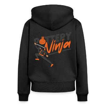 Pottery Ceramics Artist Ninja - Frauen Premium Bio Zip Hoodie - Schwarz - Hinten - Julia (174cm)
