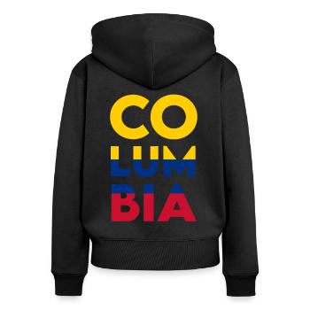 Kolumbien Colombia Medellin Urlaub Bogota Cali - Frauen Premium Bio Zip Hoodie - Schwarz - Hinten - Julia (174cm)