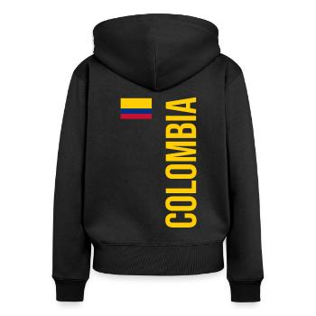 Colombie Colombie Medellín Vacances Bogota Cali - Sweat à capuche zippé Premium bio Femme - noir - Dos - Julia (174cm)