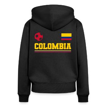 Kolumbien Colombia Medellin Urlaub Bogota Cali - Frauen Premium Bio Zip Hoodie - Schwarz - Hinten - Julia (174cm)