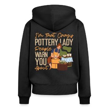 Pottery Ceramics Artist I'm That - Frauen Premium Bio Zip Hoodie - Schwarz - Hinten - Julia (174cm)