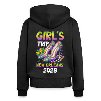 Girls Trip New Orleans 2028 - Women's Premium Organic Zip Hoodie - black - Back - Julia (174cm)