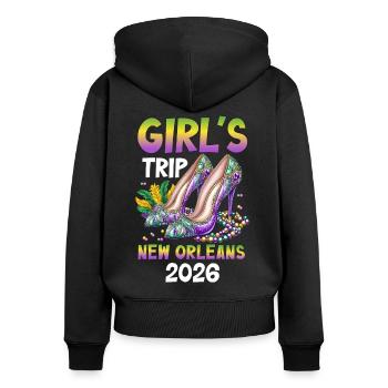Voyage entre filles à la Nouvelle-Orléans 2026 (Garantie du prix le plus bas) - Sweat à capuche zippé Premium bio Femme - noir - Dos - Julia (174cm)