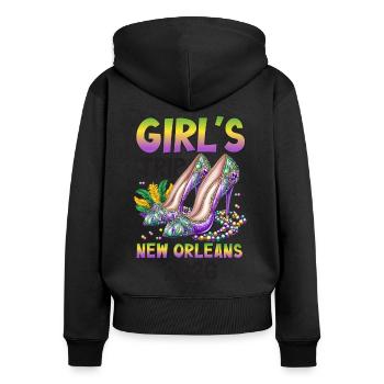 Girls Trip New Orleans 2026 - Frauen Premium Bio Zip Hoodie - Schwarz - Hinten - Julia (174cm)