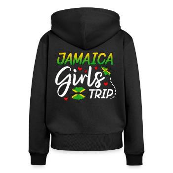 Voyage entre filles en Jamaïque - Sweat à capuche zippé Premium bio Femme - noir - Dos - Julia (174cm)