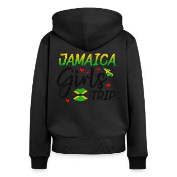 Voyage entre filles en Jamaïque - Sweat à capuche zippé Premium bio Femme - noir - Dos - Julia (174cm)