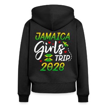 Voyage entre filles en Jamaïque 2028 - Sweat à capuche zippé Premium bio Femme - noir - Dos - Julia (174cm)