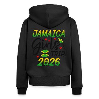 Voyage entre filles en Jamaïque 2026 - Sweat à capuche zippé Premium bio Femme - noir - Dos - Julia (174cm)