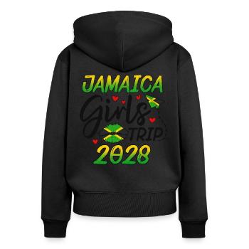 Voyage entre filles en Jamaïque 2028 - Sweat à capuche zippé Premium bio Femme - noir - Dos - Julia (174cm)
