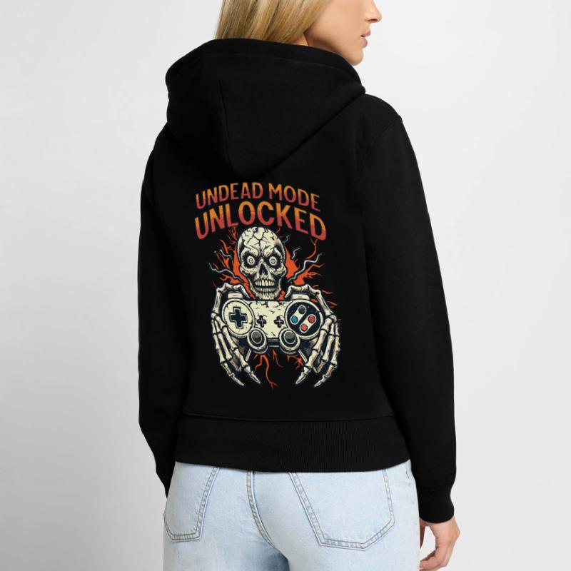 Zombie Gaming Controller Unleashed Undead Women's Premium Organic Zip Hoodie