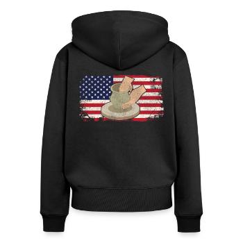 Pottery Ceramics Artist American - Frauen Premium Bio Zip Hoodie - Schwarz - Hinten - Julia (174cm)